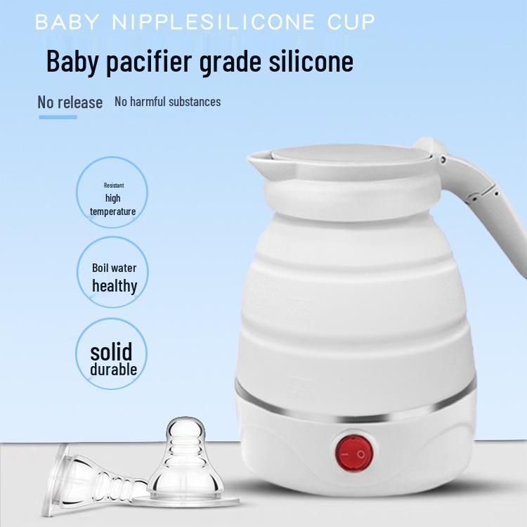 Compact Folding Electric Travel Kettle with Silicone Body & Auto Shut-off – Ideal Gift for Students