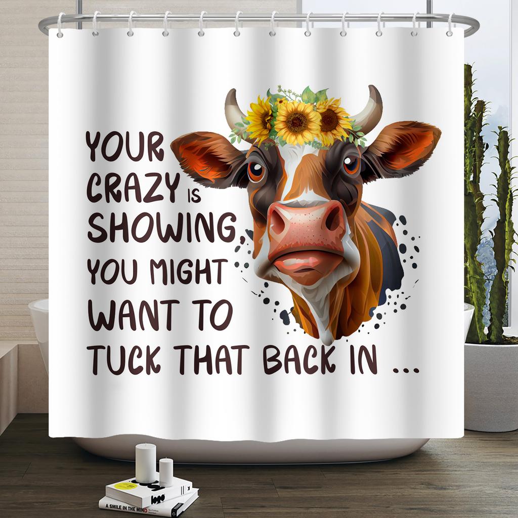 Шторка для душа с фермерскими животными Милая Забавная Корова Курица Свинья Цветок Лошадь Дерево Фермерский дом Амбар Рустикальная Шторка для душа для декора ванной комнаты