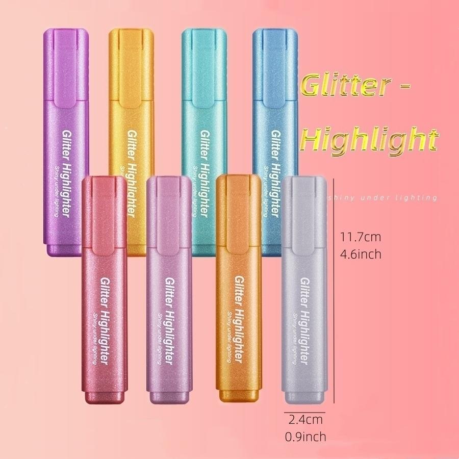 Набор блестящих ручек из 8 шт., блестящие под освещением с металлическими эффектами, цветной художественный маркер для рисования, живописи
