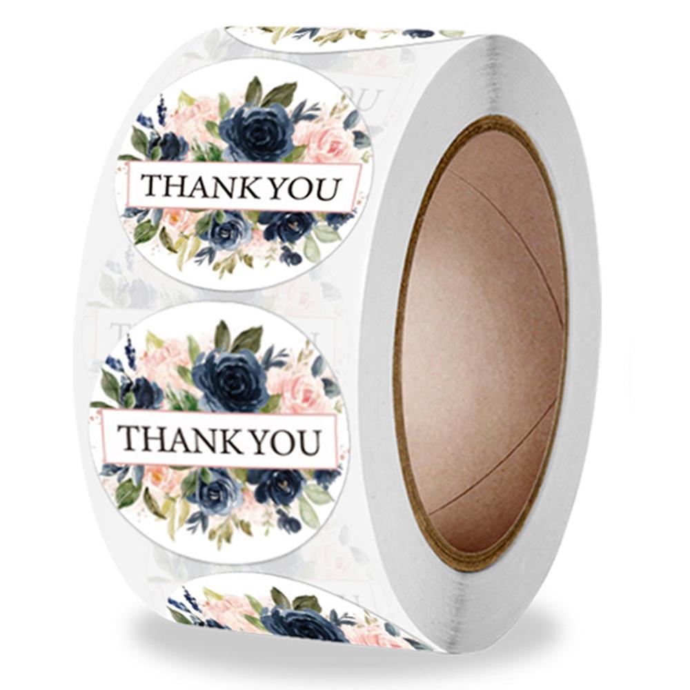 50-500pcs Green Leaf Thank You Stickers Thank You For Supporting My Small Business Labels Seals Round Kraft Labels For Shop
