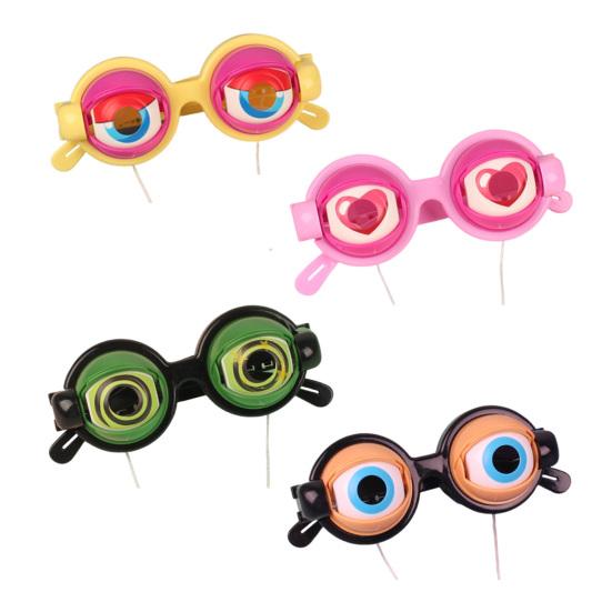 Crazy Eyes Googly Glasses Toy Winking Glasses with Pull-String Blinking Action Fun Novelty Prop for Kids Party Stage Performance