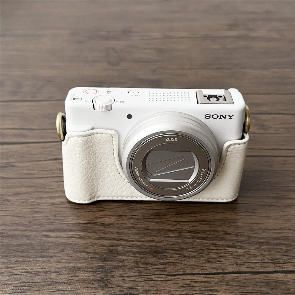 Чехол-половина из искусственной кожи ручной работы для камеры Sony ZV1F ZV-1F ZV-1M2 ZV1M2 с открывающимся снизу чехлом для корпуса