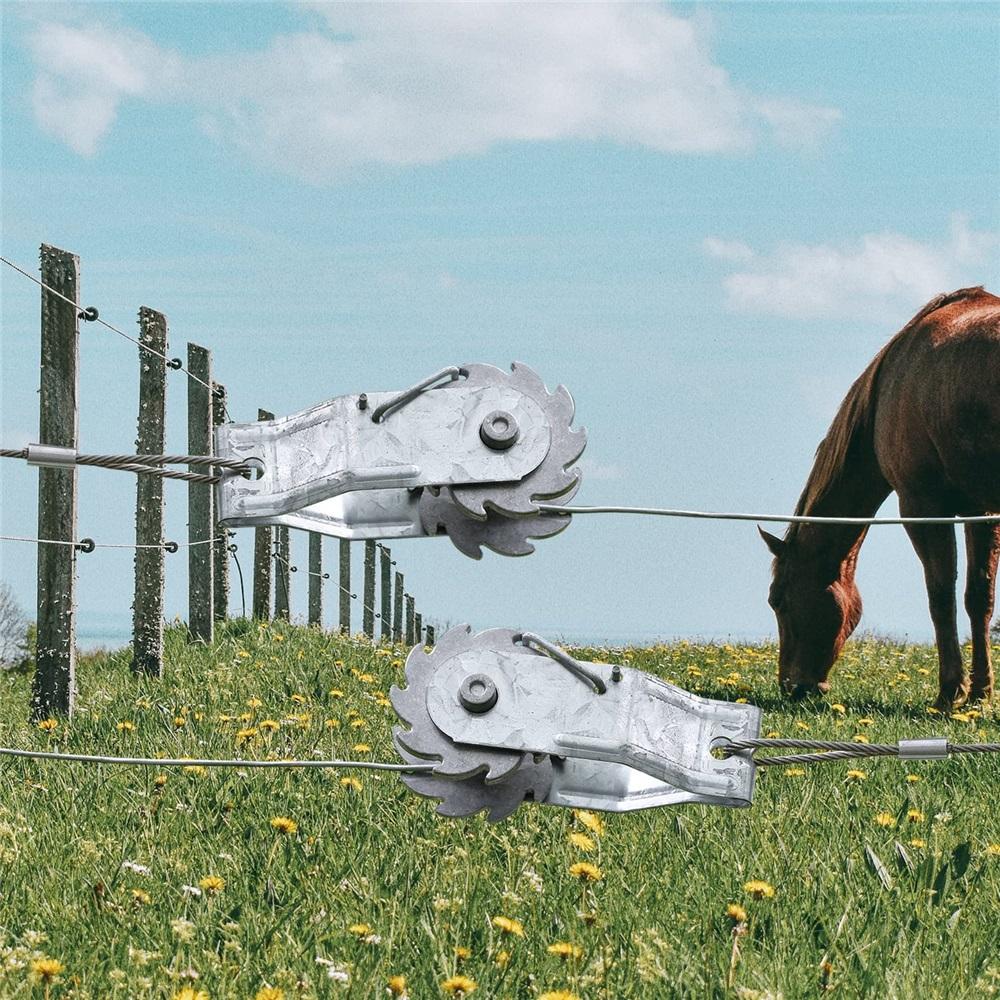 Натяжитель проволоки для электрического забора, 2 шт., мощный встроенный натяжитель проволоки, натяжитель проволоки с храповым механизмом для электрического забора, фермерского забора