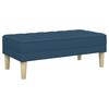 Blue Upholstered Bench with Cushion 113 x 57 x 39 cm Fabric