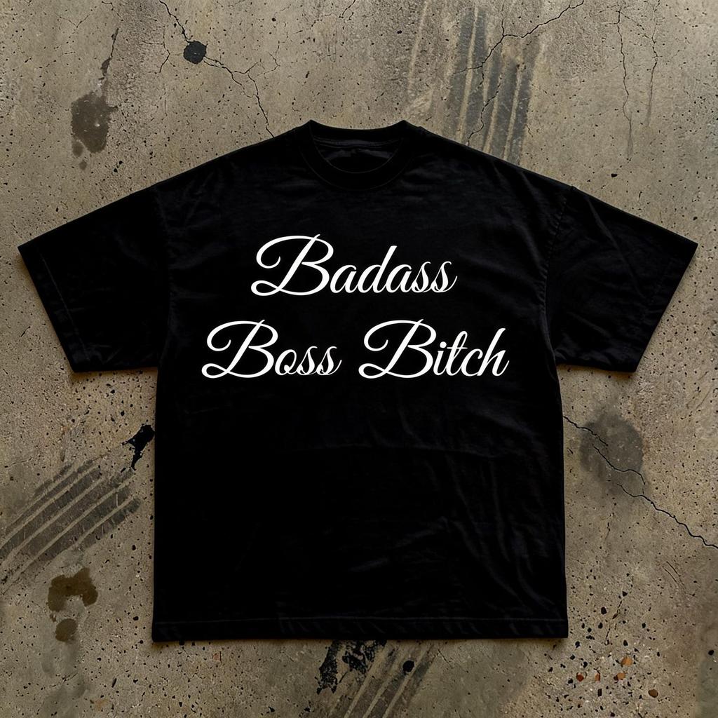 Badass Boss Bitch Tee | Script Typography, Empowerment StatemenT-Shirt