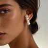 Golded C-shaped Ear Clip Imitation Pearl Gold Jewelry Elegant C Shape Ear Cuff  Jewelry