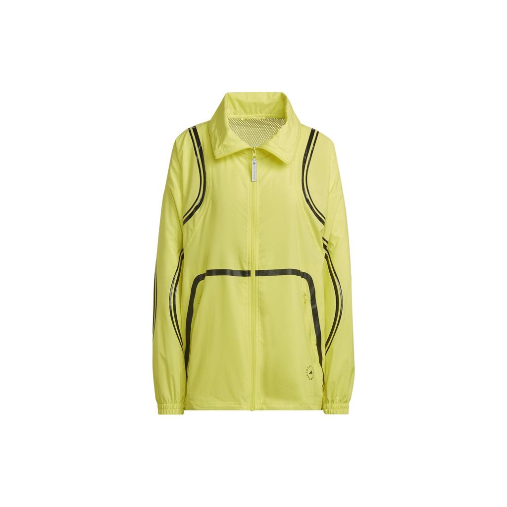 Adidas Contrast Stripe Casual Stand Collar Jacket Women Jacket Yellow HG2007