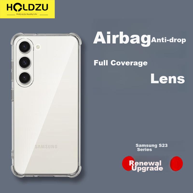 Air Cushion Drop ProtectionPhone Case for Samsung S23, Galaxy S23 Protective Cover, Silicone Lens Full Protection, Ultra-Thin Frosted - Transparent