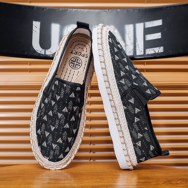 Обувь Мужская обувь для рыбалки с одним педальным рукавом Ленивые туфли на плоской подошве Модная повседневная обувь из ткани Old Beijing Мужская обувь