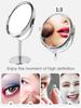 1 шт. Большое серебристое зеркало для макияжа, Прозрачное двустороннее настольное зеркало для красоты, Металлическое серебристое увеличительное косметическое зеркало, Вращение на 360°