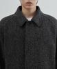 Musinsa Standard Wool Blend Twill Tweed Oversized Balmacaan Coat [Dark Grey]