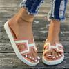 Slippers Women's Summer New Color Blocking One Word Casual Fashion Large Size