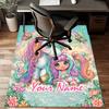 1PC Custom Name Unicorn Fairy Friendship Theme Floor Mat Ideal for Living Room, Game Rooms, Office, Bedroom Floor Mat Playful Design