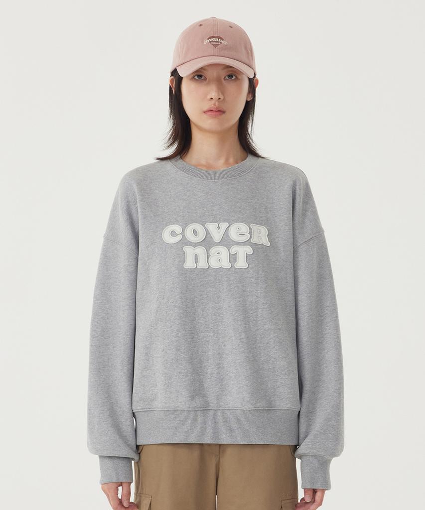 COVERNAT WOMAN Oversized Cooper Logo Sweatshirt Melange Gray