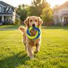Large Breed Dental Health Toys Dog Tug Toy, Textured Woven Nylon Chew Interactive Teeth Cleaning Safe And Fetch Round or Figure 8 Design, Washable Toy