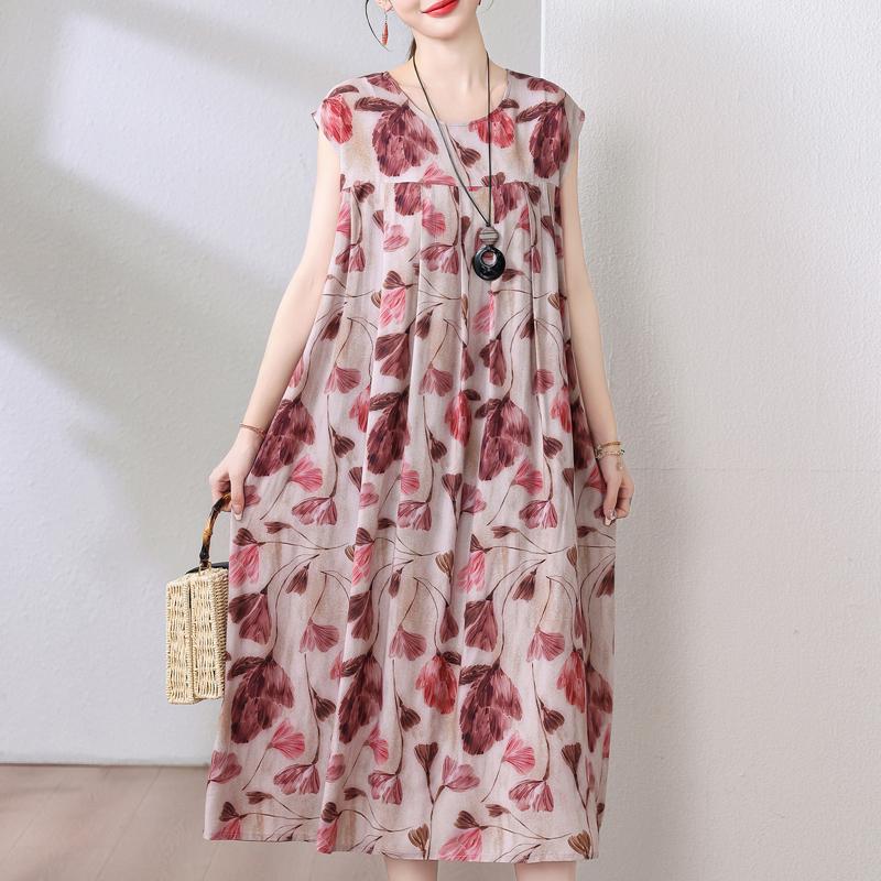 Летнее винтажное платье больших размеров, женские свободные повседневные элегантные длинные платья без рукавов большого размера