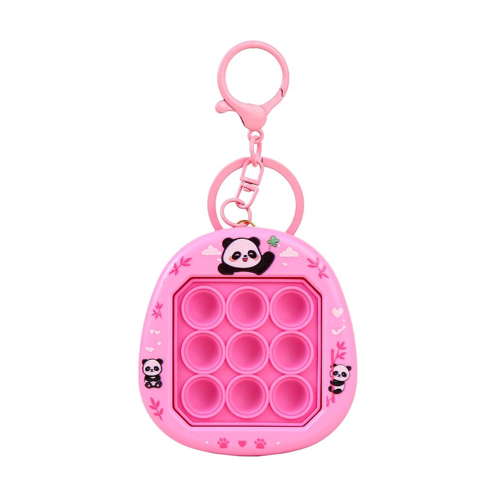 New cartoon panda reset pinch music keychain cute cartoon decompression toy student schoolbag pendant gift3 pcs MOQ, mix styles