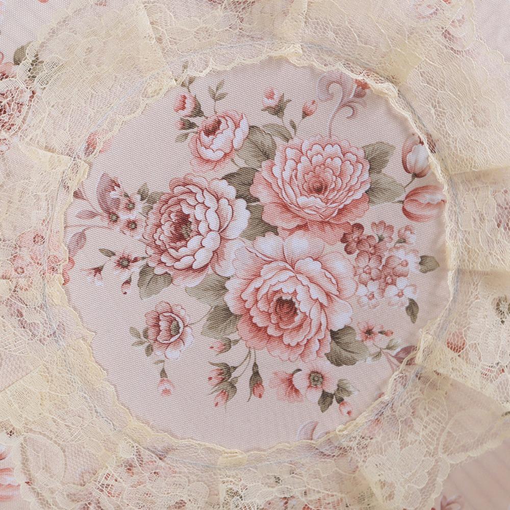 Round Lace Electric Fan Cover Pastoral Style Floral Floor Fan Covers Fan Dust Cover Fan Protective
