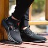 Men's Breathable Steel Toe Work Shoes - Lightweight, Odor-Resistant, Anti-Smash, Anti-Puncture, Wear-Resistant Fly-Knit Design.