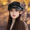 New Autumn and Winter Versatile Chain Octagonal Hat for Women Retro British Style Beret High End Style Windproof Painter Hat Trend