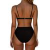 Женский раздельный сексуальный бикини, модный бюстгальтер с высокой талией, мягкий купальник без стального бюстгальтера