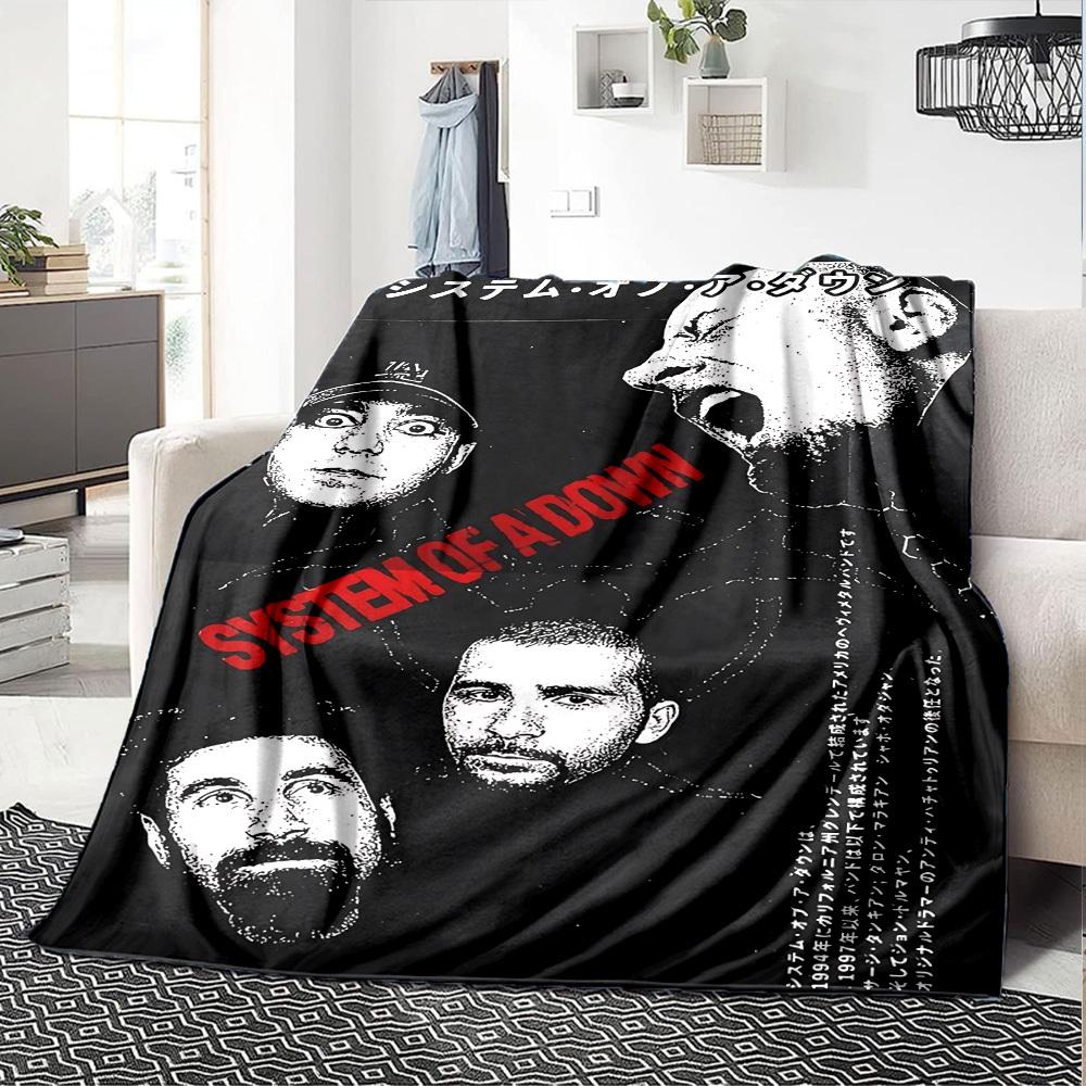 1pc System of a Down Soft Flannel All Season Throw for Home, Office, Outdoor UseDurable Comfort Soft Warm Throw for Home