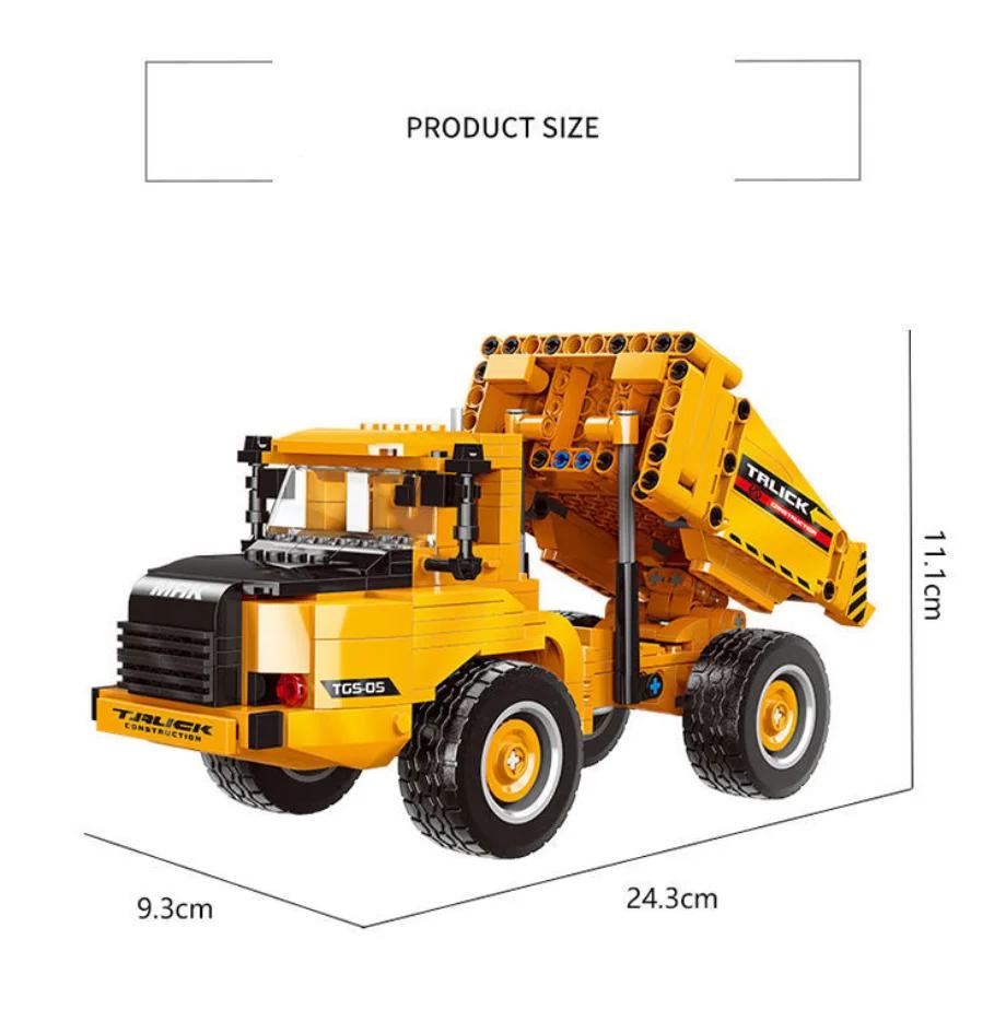 City Technical Building Blocks MOC WheelLoader Car Heavy Mining Truck Crane DIY Engineering Excavator Bricks Toy For Children