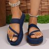Большой размер 2025 новые шлепанцы на толстой подошве, универсальные, с открытым носком, пляжные шлепанцы, сандалии, женские, в наличии