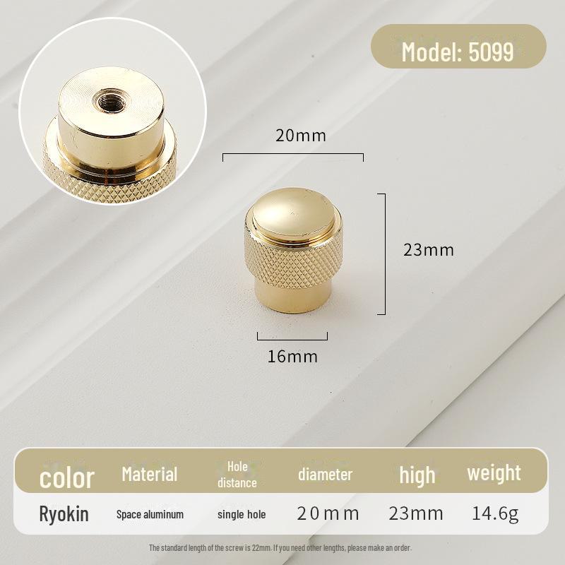 Золотая круглая ручка для ящика класса люкс с одним отверстием для современных простых шкафов