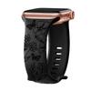 Ремешок из мягкого силикона с цветочным принтом для IWatch Ultra 3 2 49 мм 46 45 44 42 41 40 38 мм для Apple Watch Series 11 10 9 8 6 SE7