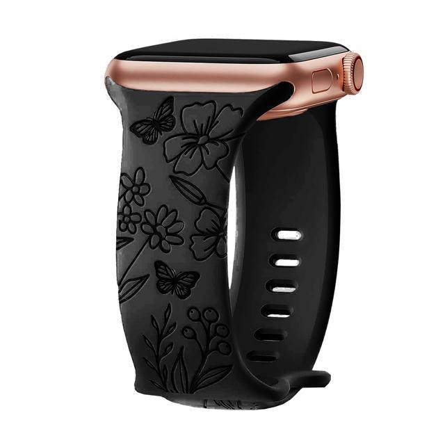 Ремешок из мягкого силикона с цветочным принтом для IWatch Ultra 3 2 49 мм 46 45 44 42 41 40 38 мм для Apple Watch Series 11 10 9 8 6 SE7