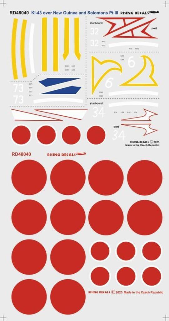 Восходящая декаль над Новой Гвинеей и Соломоновыми островами Часть III Декаль для пластиковой модели RSDRD48040 1/48 Ki-43 Hayabusa, Острова, Декаль, Модели, (Самолет)