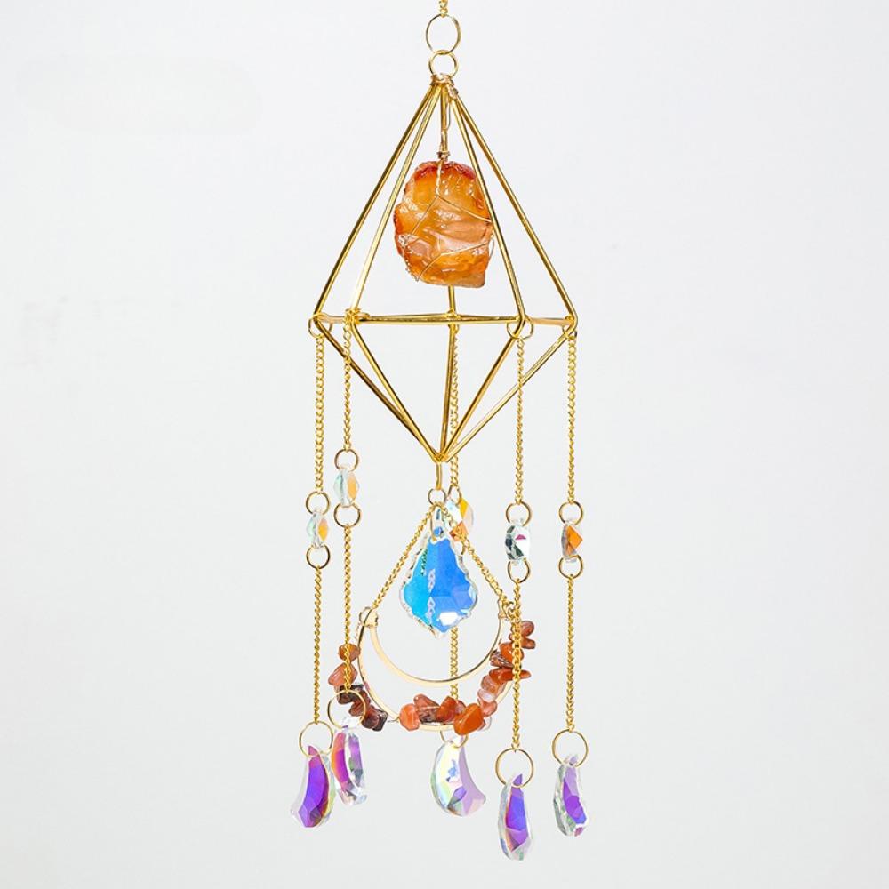 Кристалл, необработанный камень, ромбовидной формы, подвесные украшения, украшения, украшения для гостиной, балкона, подвески