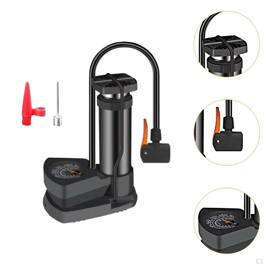 Велосипедный напольный насос, ножной насос, компактный насос для шин, мяч, воздушный насос, с манометром для плавания