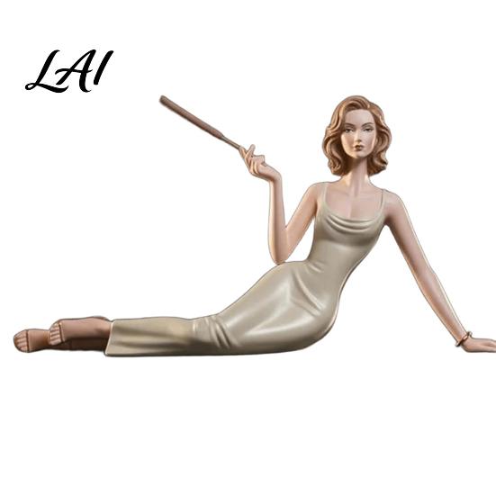 Yoga Meditation Incense Burner Handcrafted Women Aroma Figurine Resin Elegant Lady Stick
