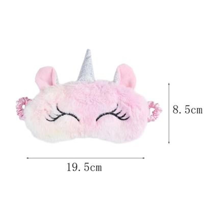 Fashion 3D Unicorn Sleeping Eye Mask Cute Cartoon Gradual Change Plush Travel Eyeshade Cover