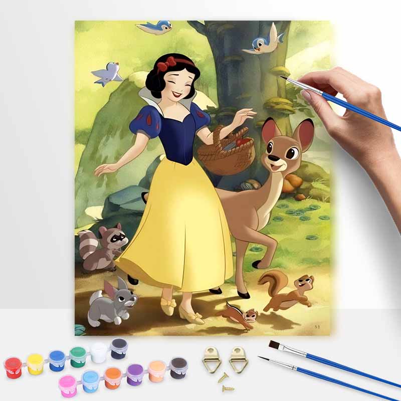 Disney Масляная живопись Живопись Искусство Друзья Белоснежки в лесу Развитие интереса Хобби Подарки Декор для дома