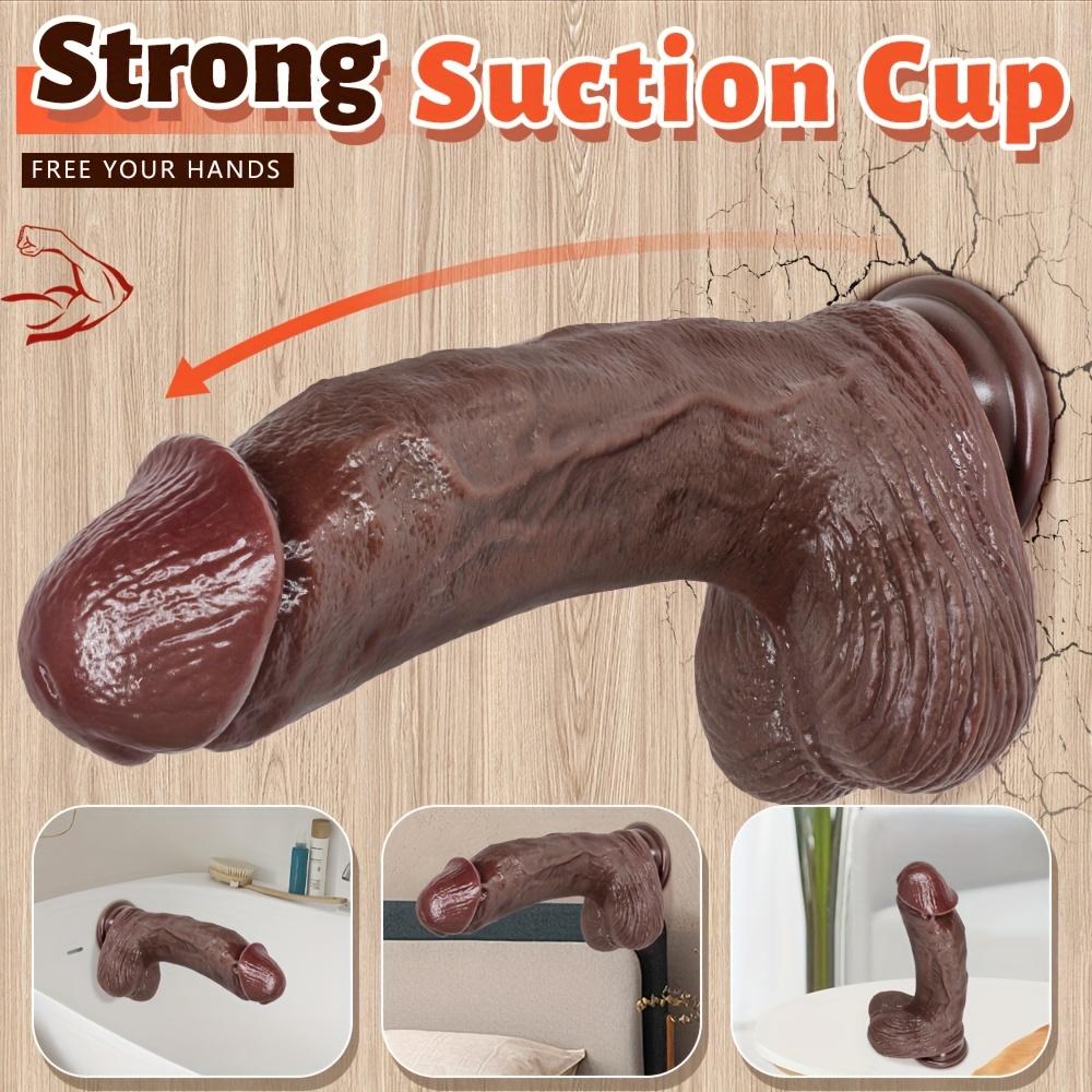 Реалистичный черный дилдо 9,65 дюйма с присоской, несколько размеров, жидкий силикон, стимуляция точки G и анальная стимуляция для пар, игра без рук