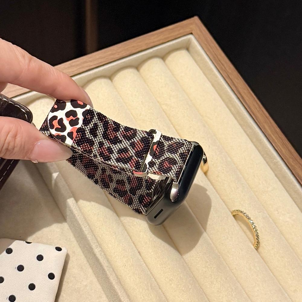 Миланская петля Ремешок Для Apple watch band 46мм 45мм 44мм 40мм 41мм Леопардовый принт Магнитный браслет для iWatch Серии 11/10/9 8 7 6 SE3/Ultra 2 3 4 49мм