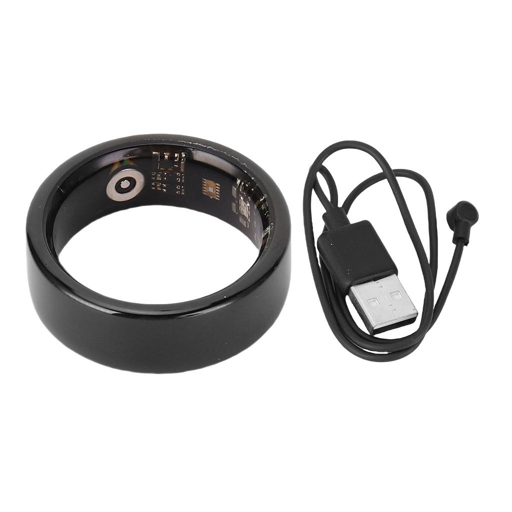 Smart Ring Sleep Monitoring Step Counting Gesture Control IP68 Water Proof Thin Lightweight Fitness Ring Size 7