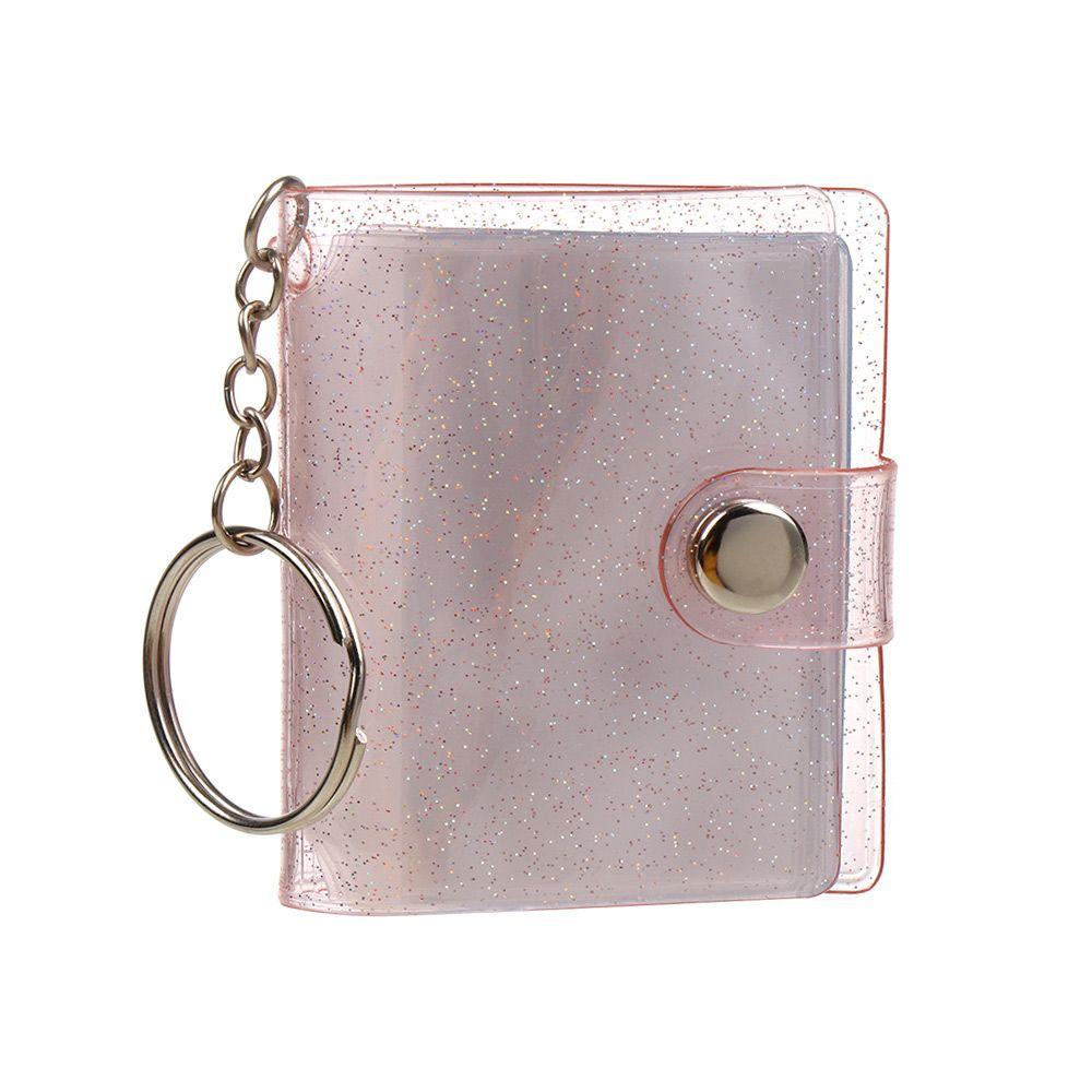 1PC Pockets Jewelry Portable Key Chain Mini Photo Albums 2 Inch Photos Holder For Photos Cards