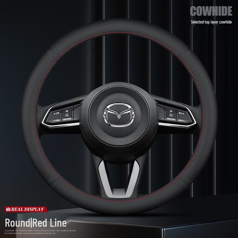 Натуральная кожа Рулевое колесо Покрытие для Mazda 36, Axela, CX54, Atenza и CX30