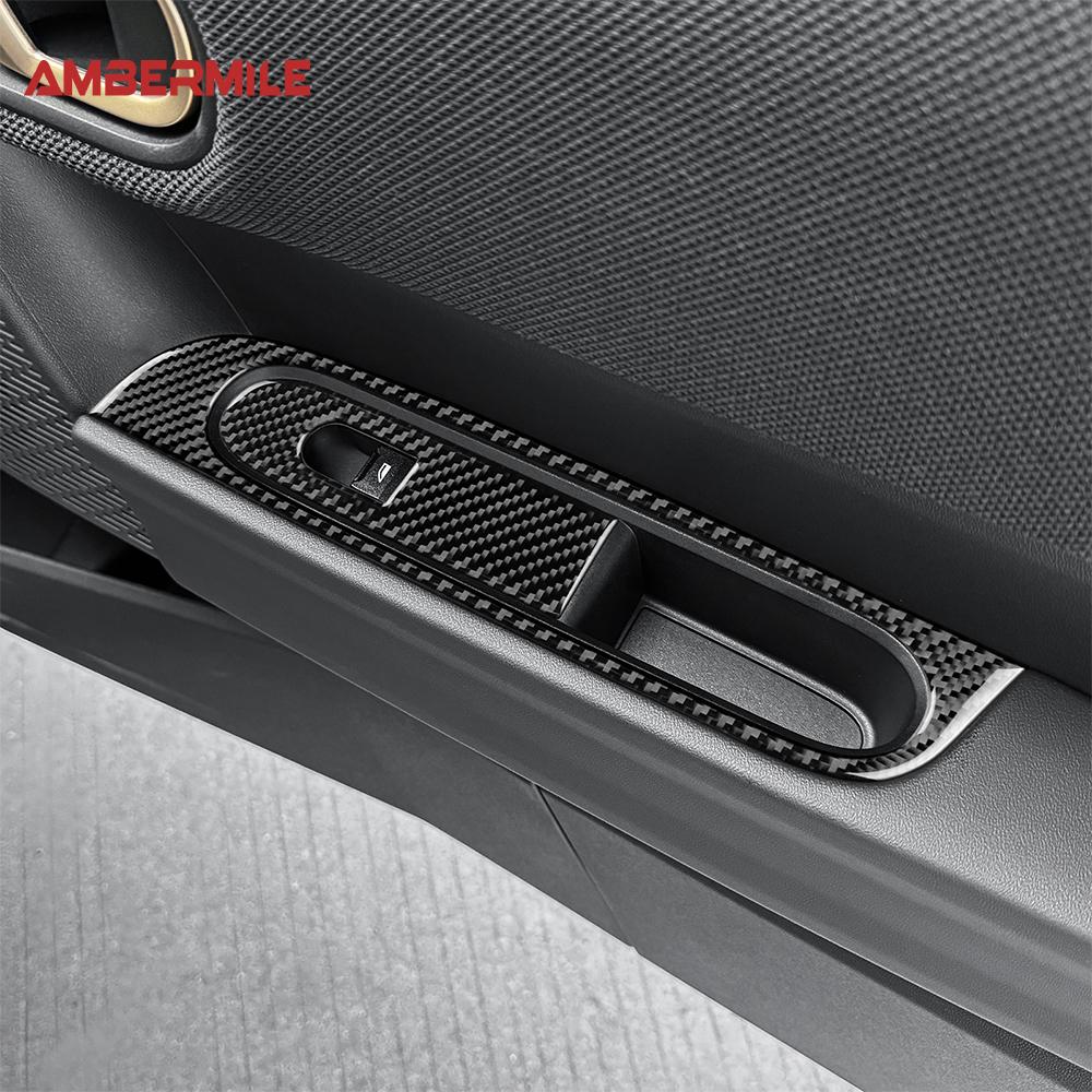 Soft Carbon Fiber Sticker Panel For Mini Cooper S F66 2024 2025 Car Door Window Lift Switch Frame Interior Auto Parts LHD RHD