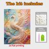 Pearl painting kit, 5D pearl shaped diamond elegant white phoenix painting kit suitable for home living room, bedroom, study room wall art gifts