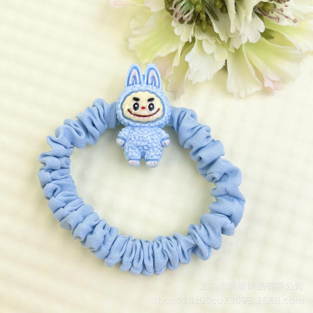 5 шт. Мультяшная резинка для волос Labubu молочно-белого цвета для женщин и детей