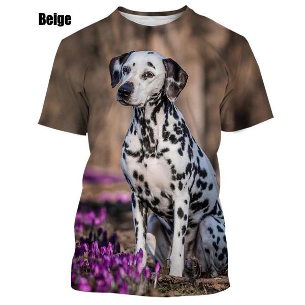 Летняя забавная футболка с 3D животным далматином, милая аниме-футболка с короткими рукавами из аниме «Алматин Шиба-ину», уличная ленивая женская футболка, мужская футболка, топы