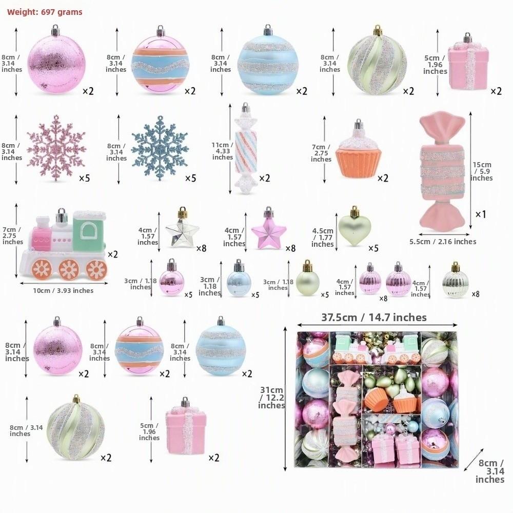 1 Set Camera Shape Macaron Christmas Balls Doughnut Shape Hanging Pendants Christmas Tree