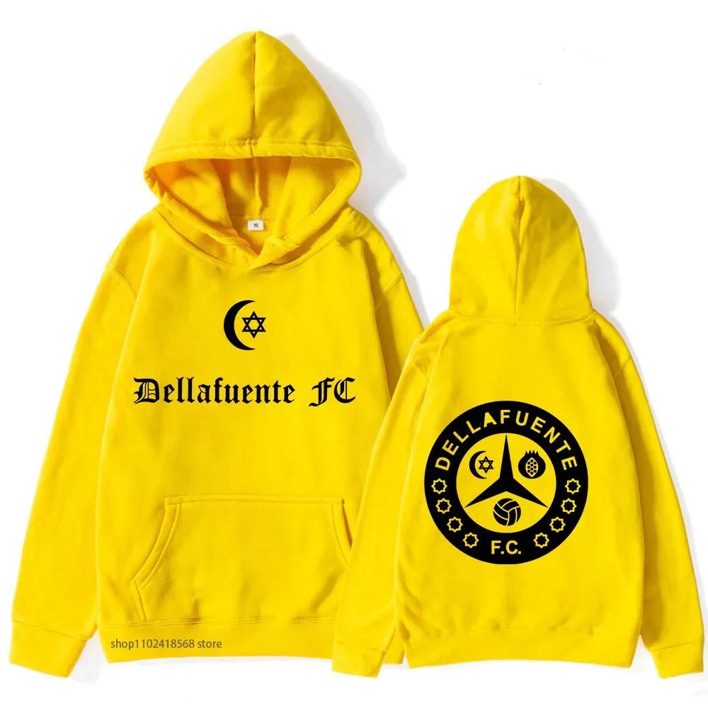 Dellafuente Hoodies Rap Print Толстовка с капюшоном Мужская одежда Зимняя готическая мужская с длинным рукавом Sudadera Женская