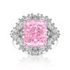 Luxury Elegance 925 Sterling Silver Fire Ice Flower Cut High Carbon Diamond Ladies Ring Wedding Anniversary GiftGood product