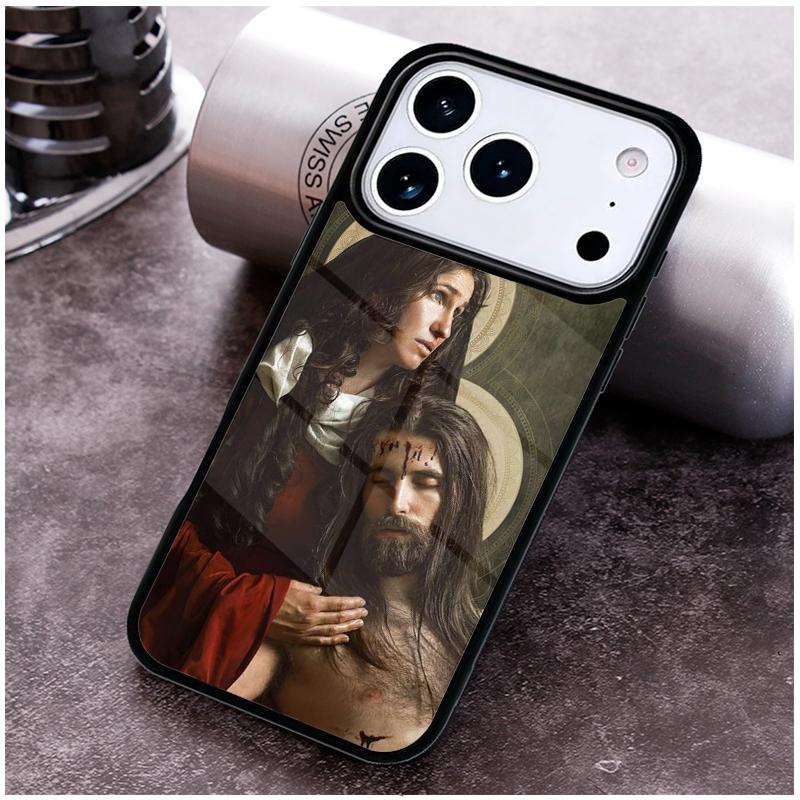 Religious Mary and Jesus Phone Case for iPhone 17 16 15 Pro Max Air 14 13 12 11 Plus Shockproof Capa Cover